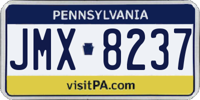 PA license plate JMX8237