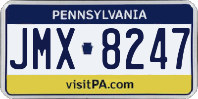 PA license plate JMX8247