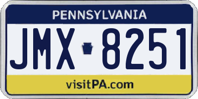 PA license plate JMX8251