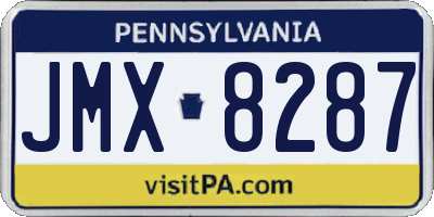PA license plate JMX8287