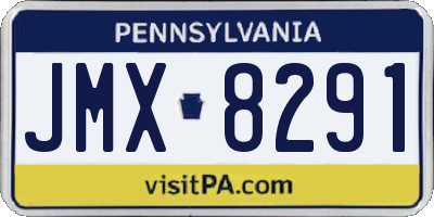 PA license plate JMX8291