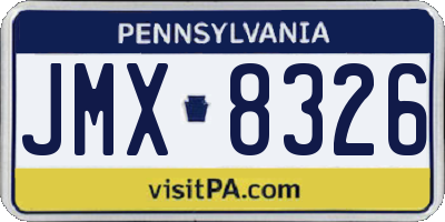 PA license plate JMX8326