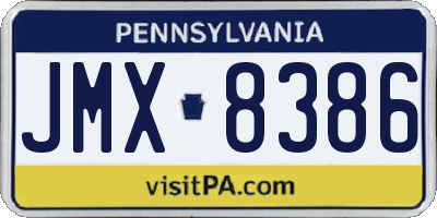PA license plate JMX8386