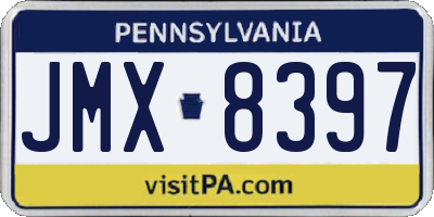 PA license plate JMX8397