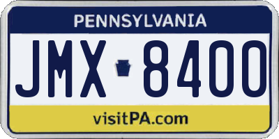 PA license plate JMX8400