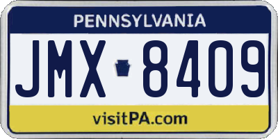 PA license plate JMX8409