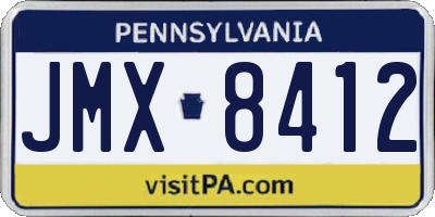 PA license plate JMX8412