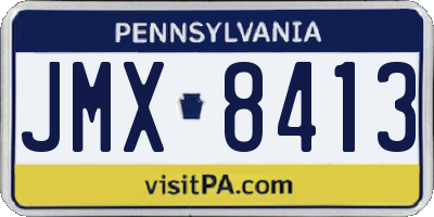 PA license plate JMX8413
