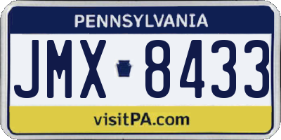 PA license plate JMX8433