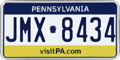 PA license plate JMX8434