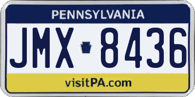 PA license plate JMX8436