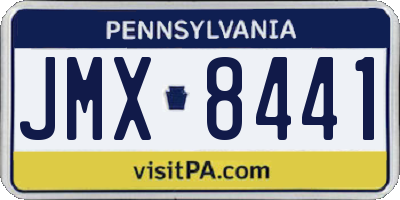 PA license plate JMX8441