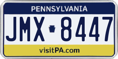 PA license plate JMX8447