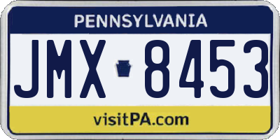 PA license plate JMX8453