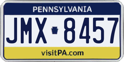 PA license plate JMX8457