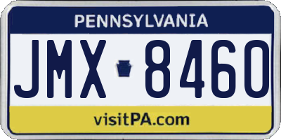 PA license plate JMX8460