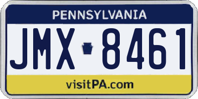 PA license plate JMX8461