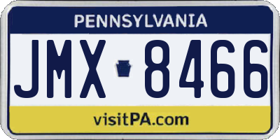 PA license plate JMX8466