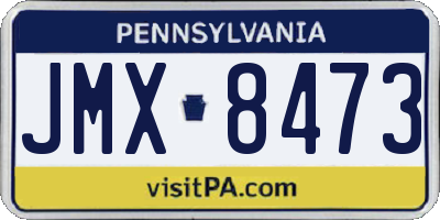 PA license plate JMX8473