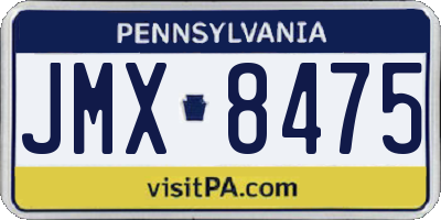 PA license plate JMX8475