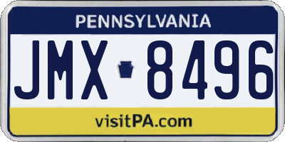 PA license plate JMX8496