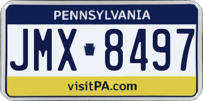 PA license plate JMX8497