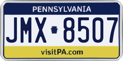 PA license plate JMX8507