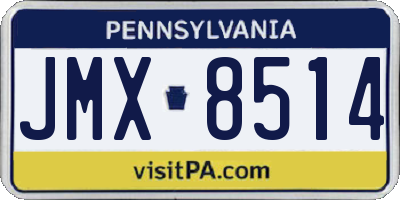 PA license plate JMX8514