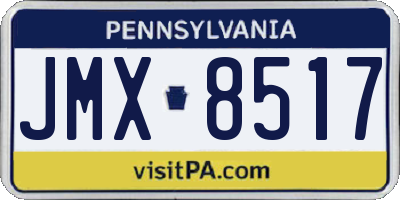 PA license plate JMX8517