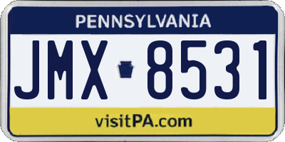 PA license plate JMX8531