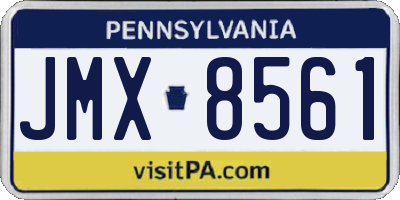 PA license plate JMX8561