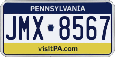 PA license plate JMX8567