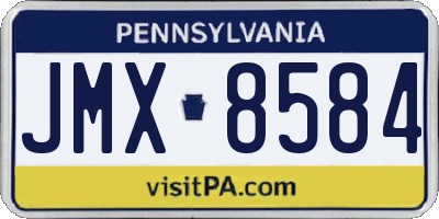 PA license plate JMX8584