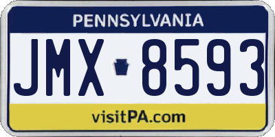 PA license plate JMX8593