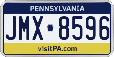 PA license plate JMX8596