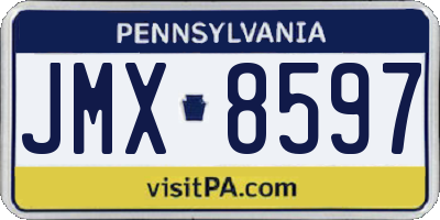 PA license plate JMX8597