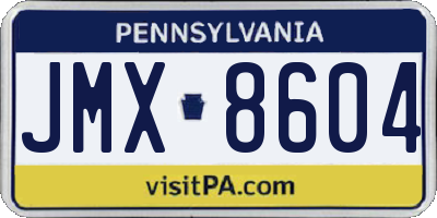 PA license plate JMX8604