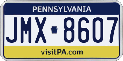 PA license plate JMX8607