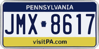 PA license plate JMX8617