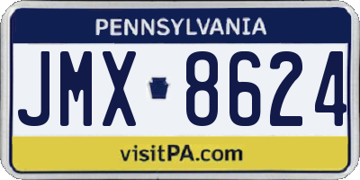PA license plate JMX8624