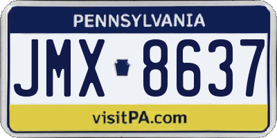 PA license plate JMX8637