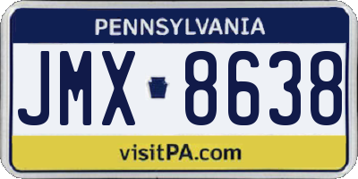 PA license plate JMX8638