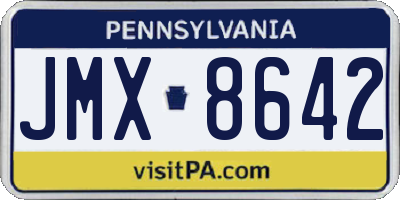 PA license plate JMX8642