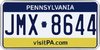 PA license plate JMX8644