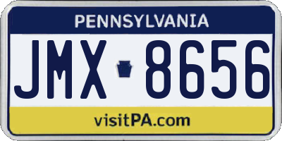 PA license plate JMX8656
