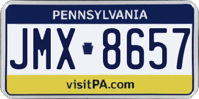 PA license plate JMX8657