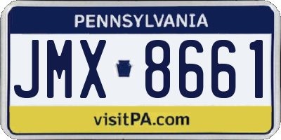 PA license plate JMX8661
