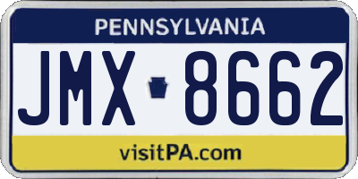 PA license plate JMX8662