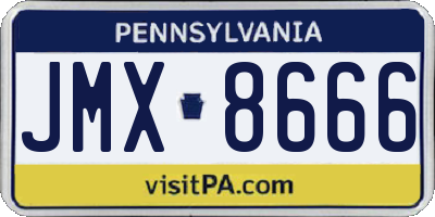 PA license plate JMX8666