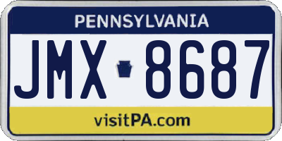 PA license plate JMX8687